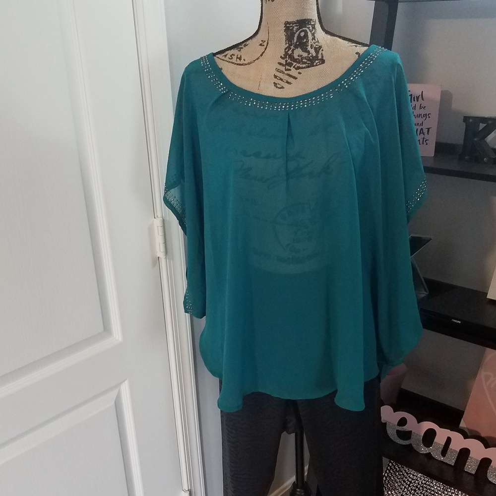 Studded Cape-like shirt